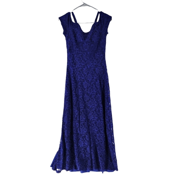 Candalite Women's Cold Shoulder Lace High Slit Prom Dress - MP - Picture 4 of 5